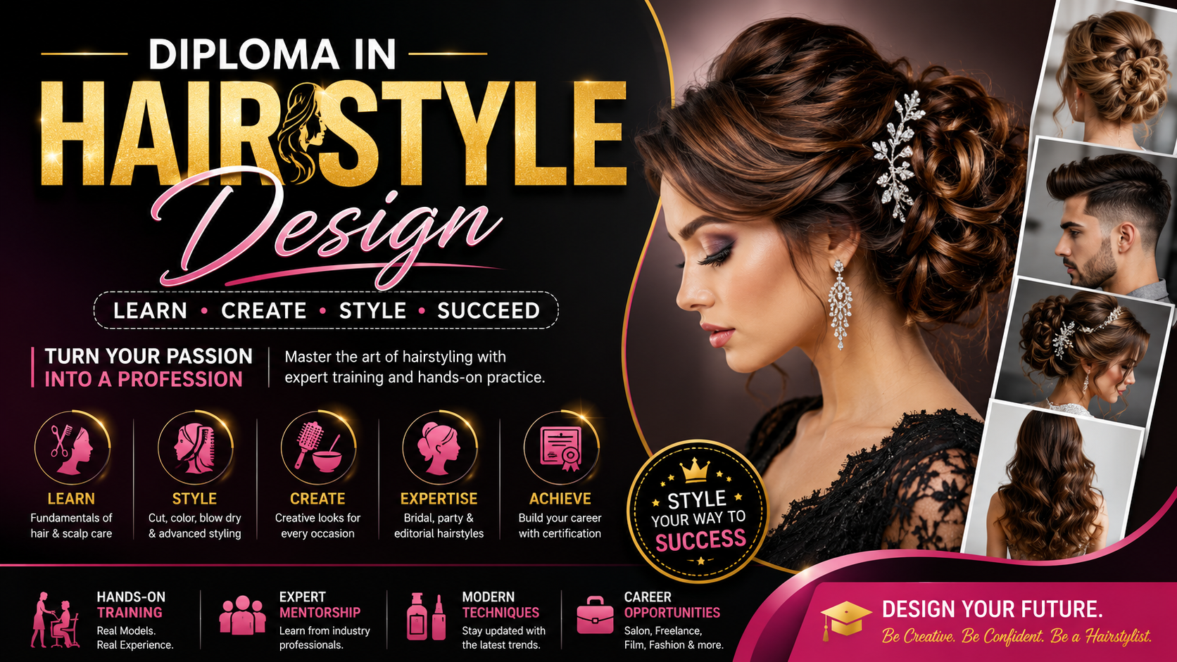 DIPLOMA IN HAIR STYLE DESIGN at AICDM Foundation